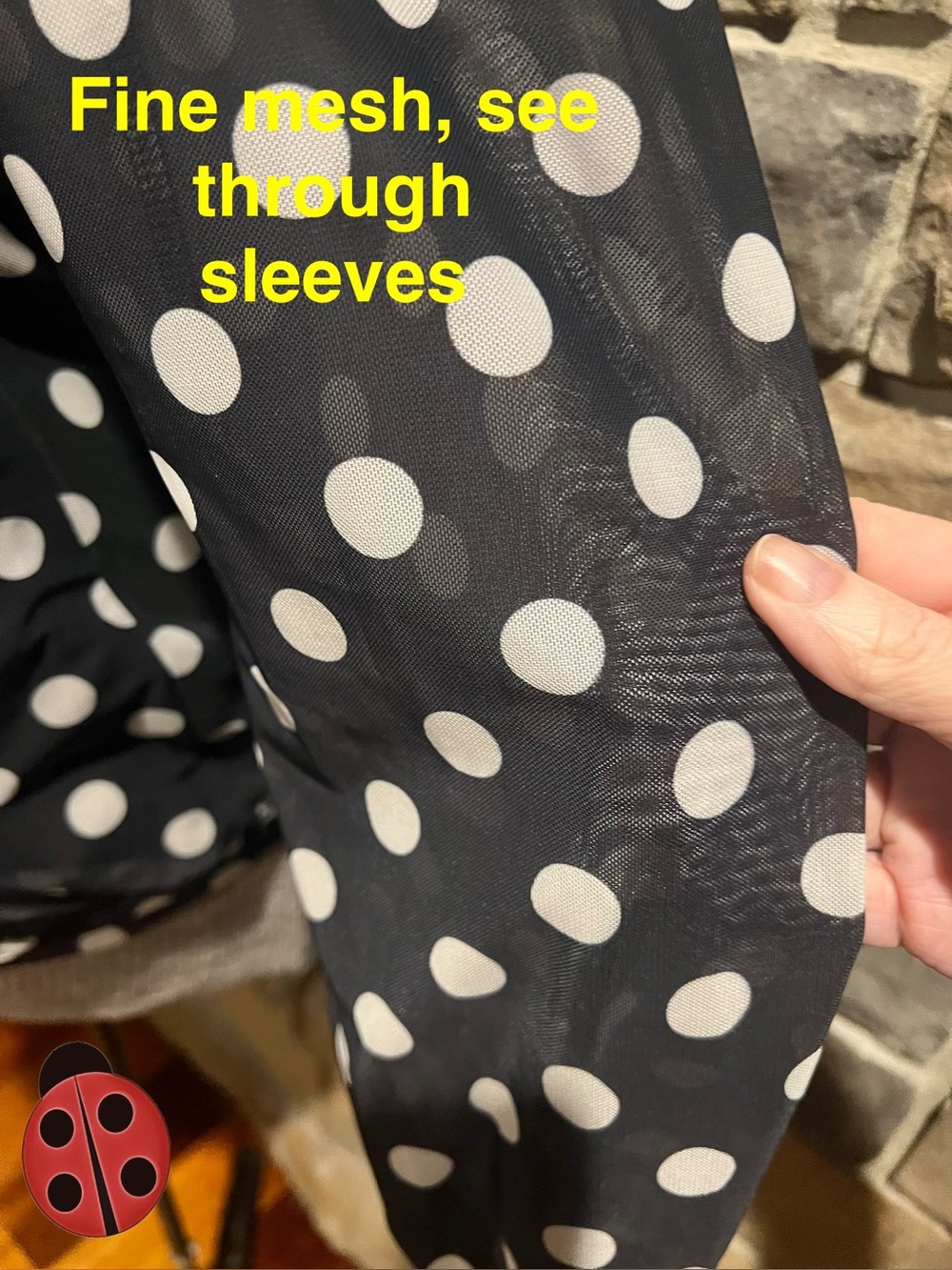 Polka Dot Long-Sleeve Blouse - Black & White XL - Picture 3 of 5